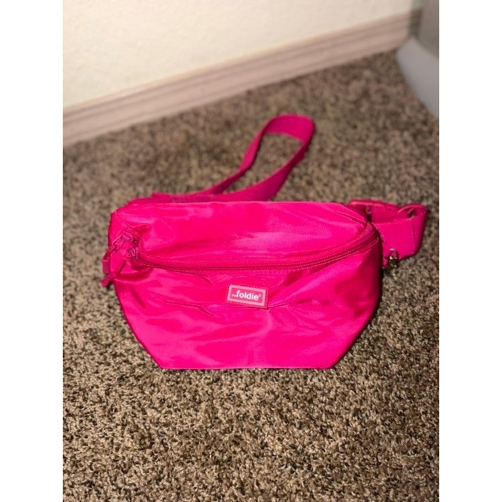 The Foldie Belt Bag Hot Pink RFID Safe Nylon Waist Pack Fanny Pack Crossbody